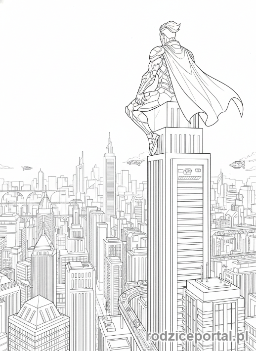 Kolorowanka Huntrix - Huntrix na dachu wieżowca