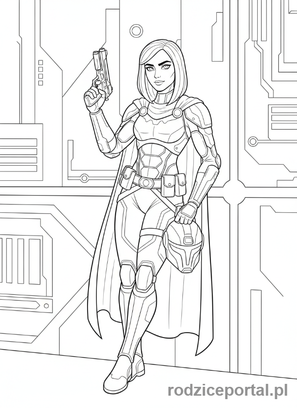 Kolorowanka Huntrix - Huntrix opierająca się o ścianę