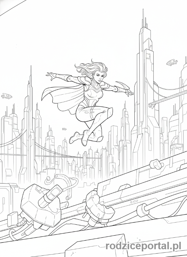 Kolorowanka Huntrix - Huntrix w dynamicznym skoku