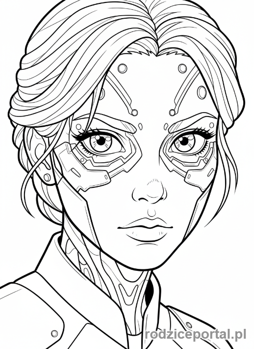 Kolorowanka Huntrix - Huntrix zbliżenie na twarz