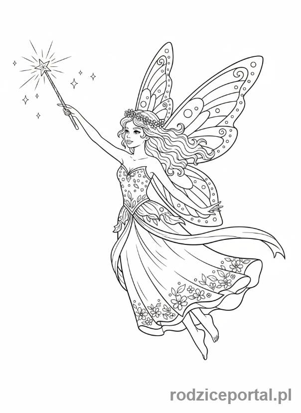 Kolorowanka Ilustracje - Latajaca wrozka