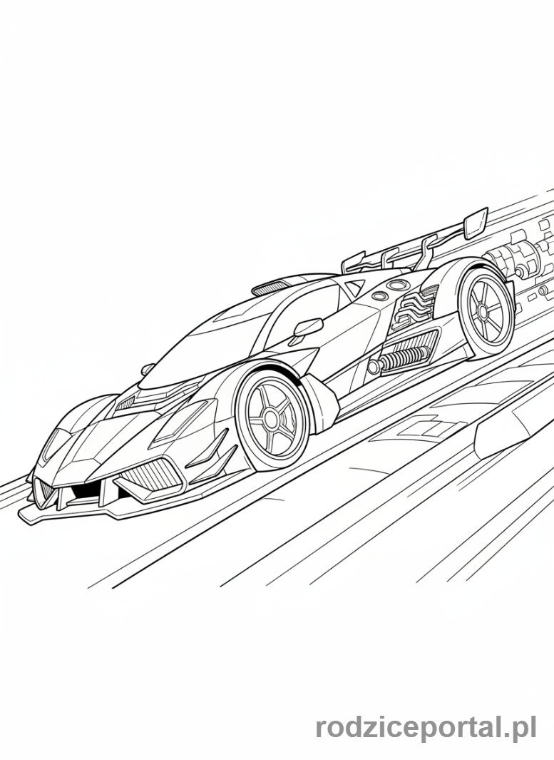 Kolorowanka Ilustracje - Samochod wyscigowy