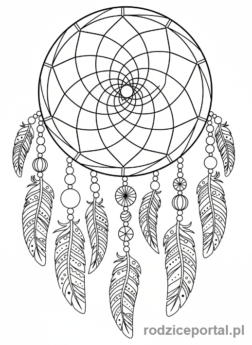 Kolorowanka Indiańskie - Łapacz snów