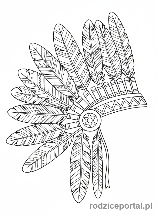 Kolorowanka Indiańskie - Pióropusz detale