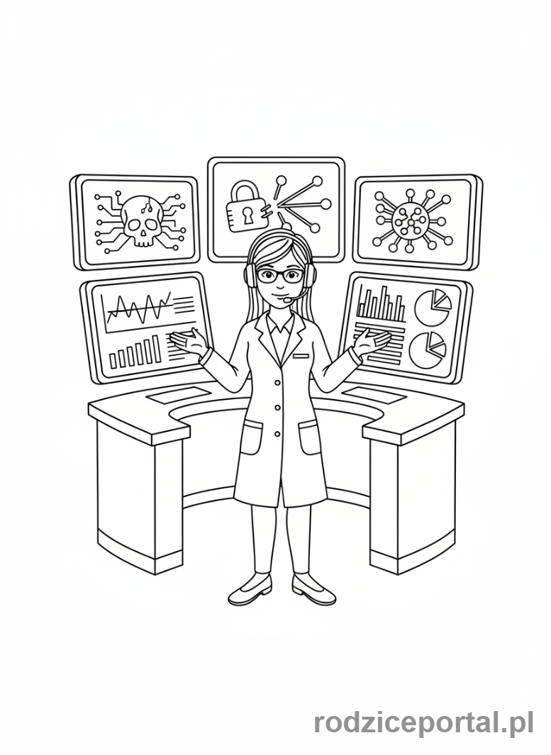 Kolorowanka Informatyk - Cyberbezpieczeństwo