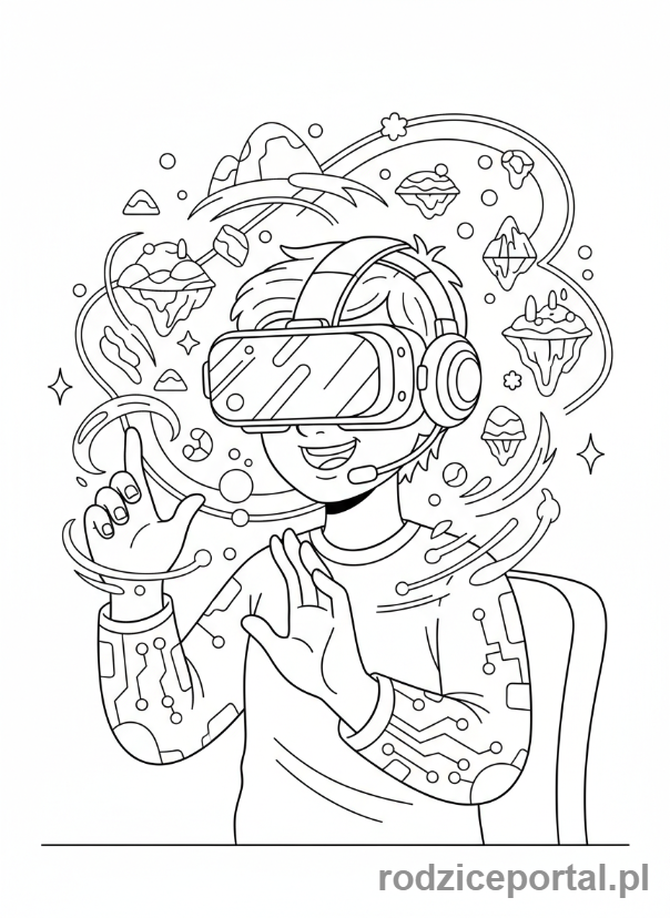 Kolorowanka Informatyk - Informatyk w VR