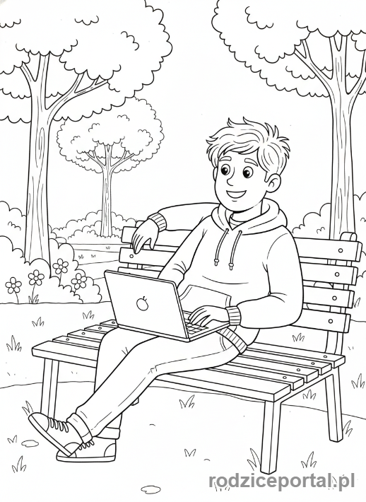 Kolorowanka Informatyk - Kodowanie na zewnątrz