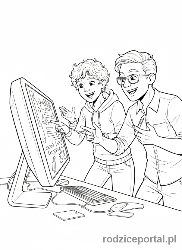 Kolorowanka Informatyk - Praca zespołowa