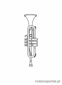 Kolorowanka Instrumenty Muzyczne - Trabka_detal