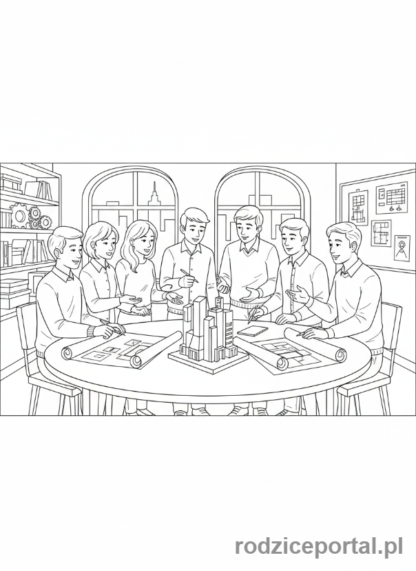 Kolorowanka Inżynier - Zespół inżynierów
