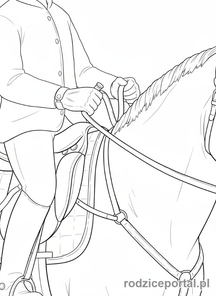 Kolorowanka Jazda Konna - Ręce jeźdźca na wodzach