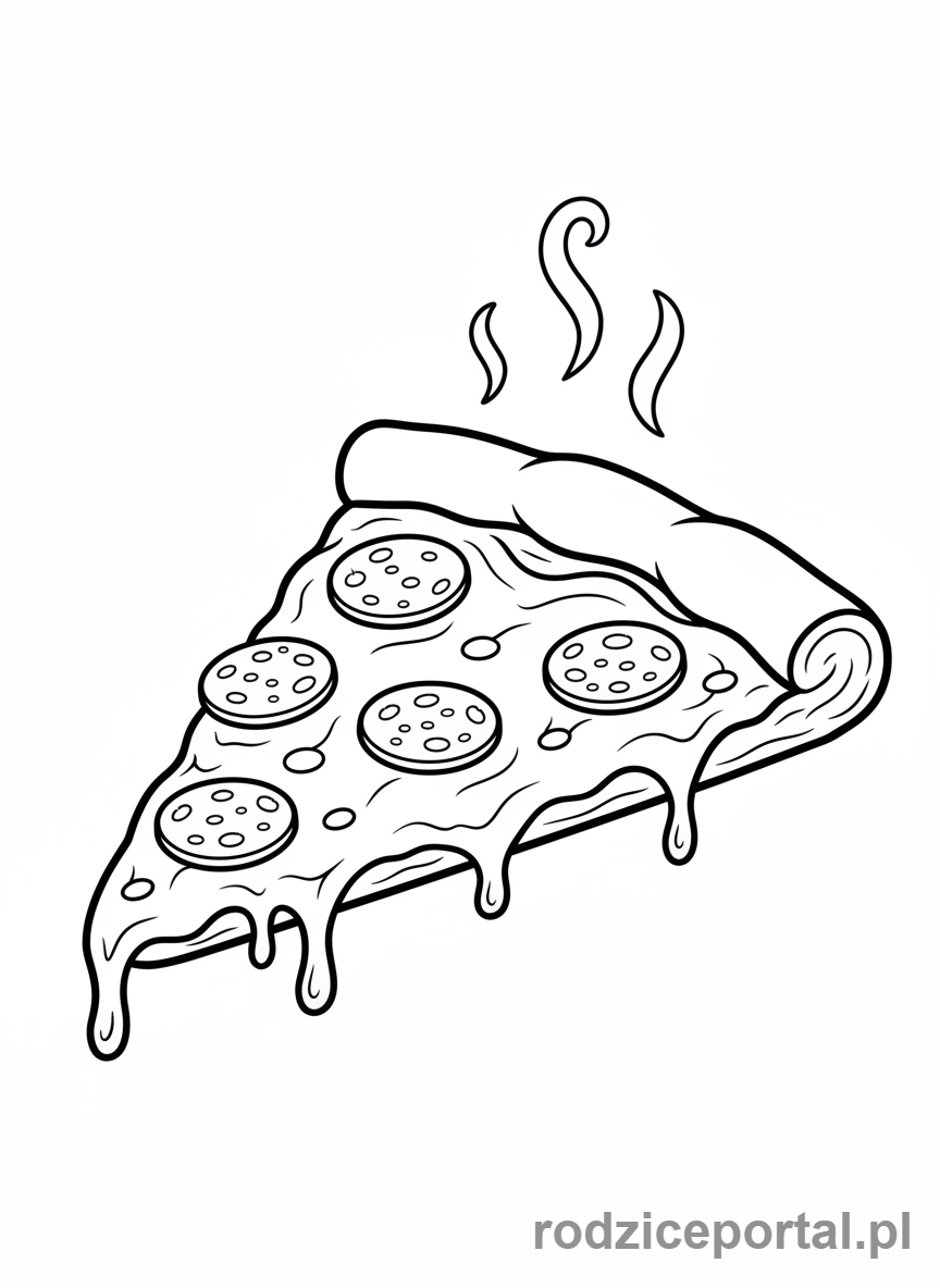 Kolorowanka Jedzenie - Kawałek pizzy