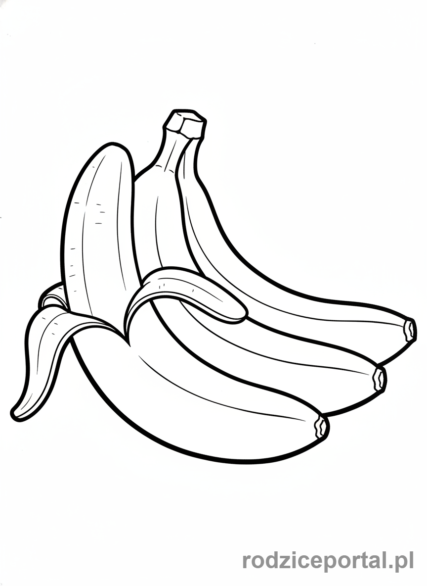 Kolorowanka Jedzenie - Kiść bananów
