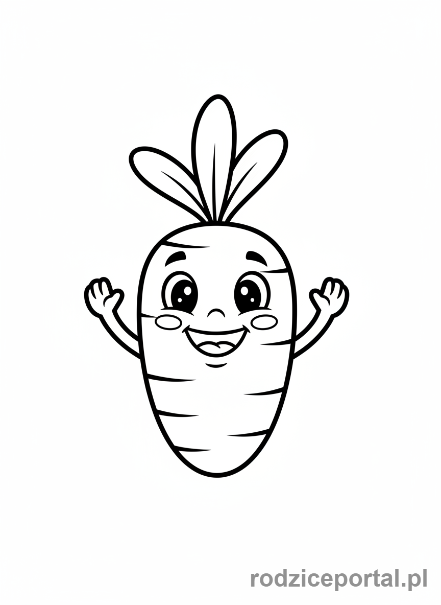 Kolorowanka Jedzenie - Marchewka