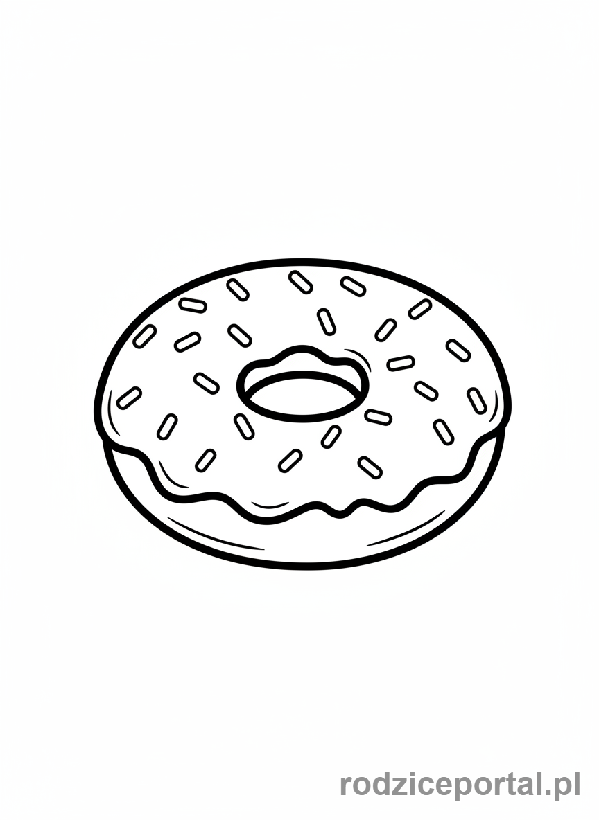 Kolorowanka Jedzenie - Pączek z posypką