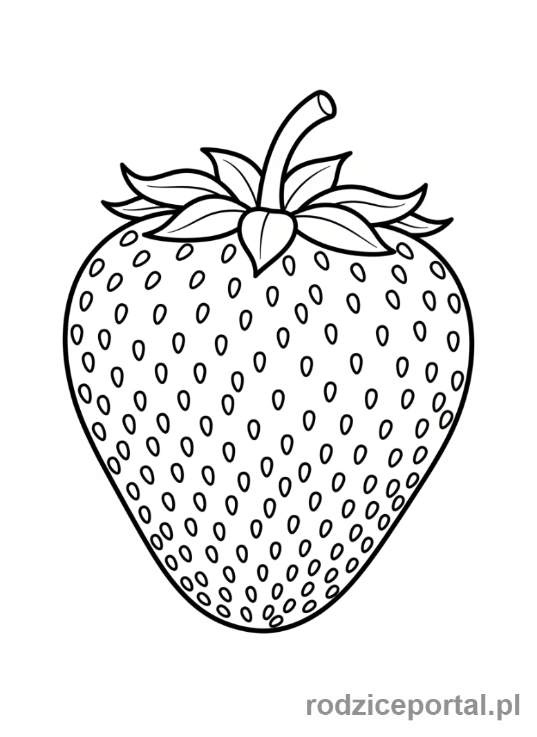 Kolorowanka Jedzenie - Truskawka