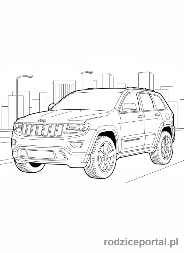 Kolorowanka Jeep - Nowoczesny Jeep