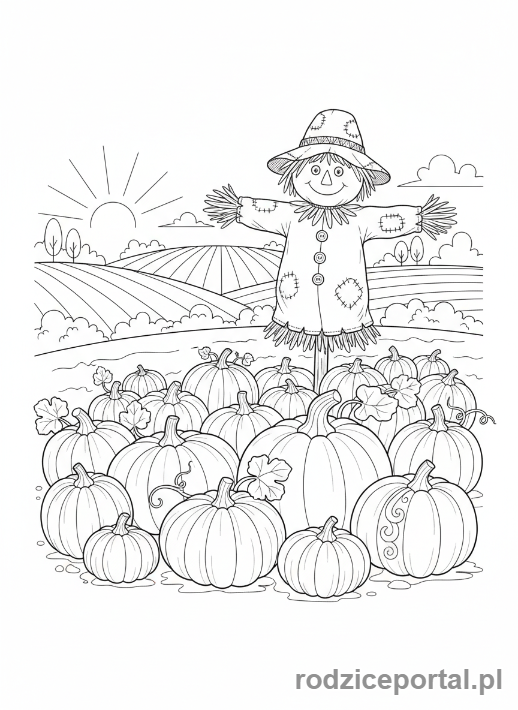 Kolorowanka Jesień - Dyniowa farma