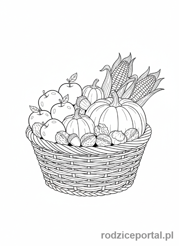 Kolorowanka Jesień - Kosz obfitosci