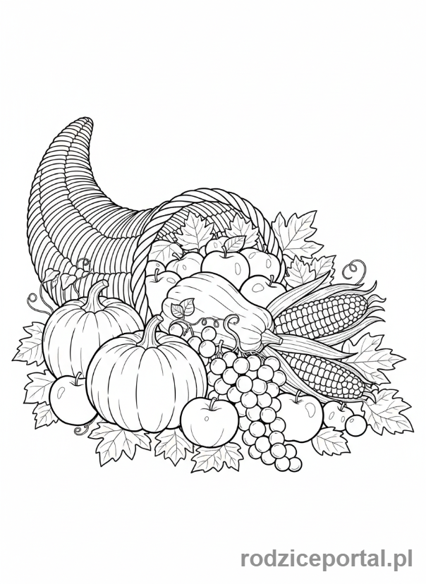 Kolorowanka Jesienne - Róg obfitości