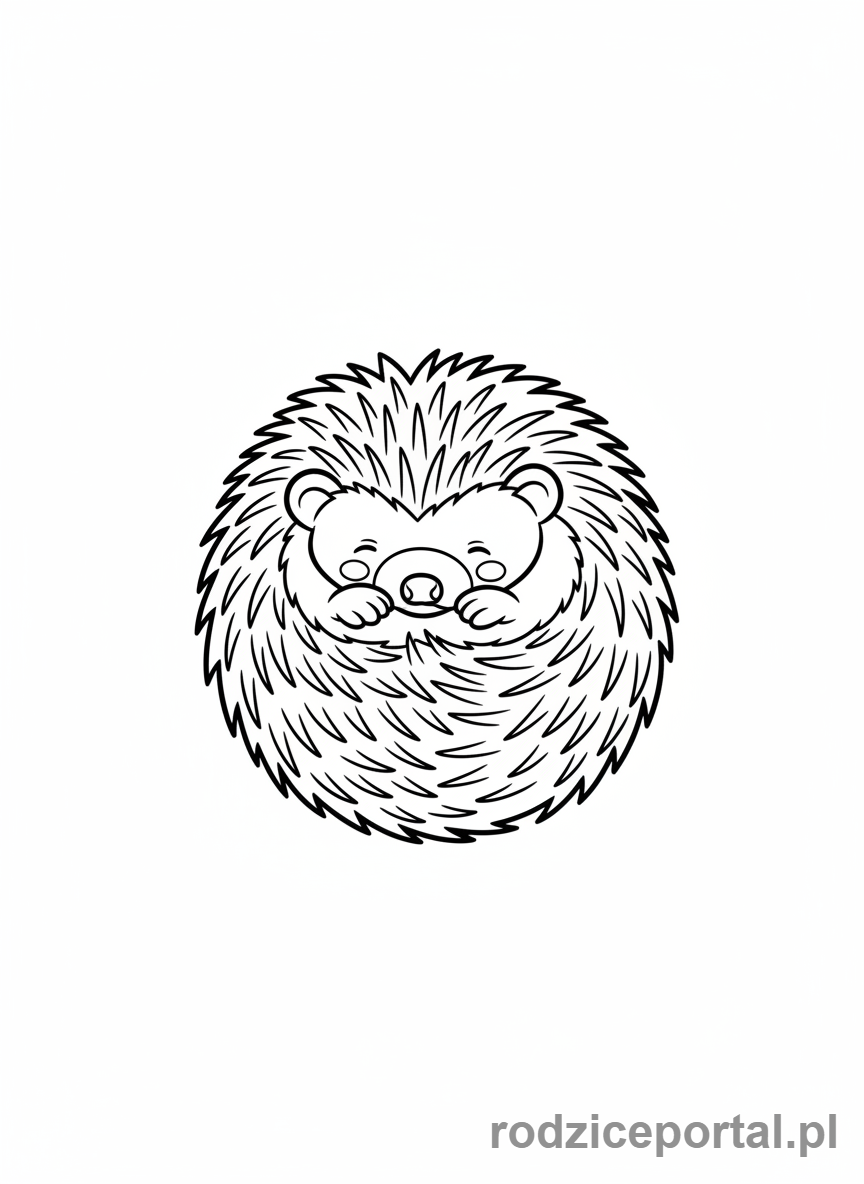 Kolorowanka Jeż - Jeż zwinięty