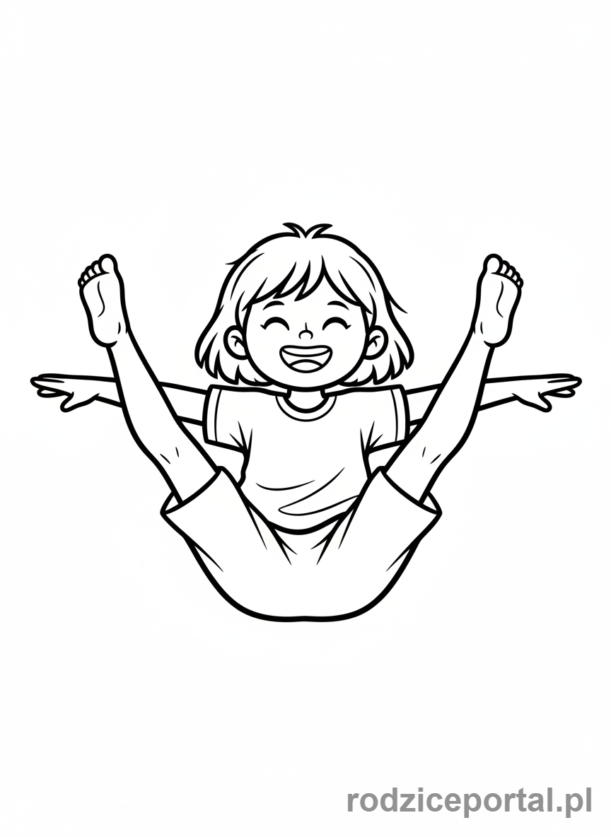 Kolorowanka Joga Dla Dzieci - Dziecko w pozycji łódki