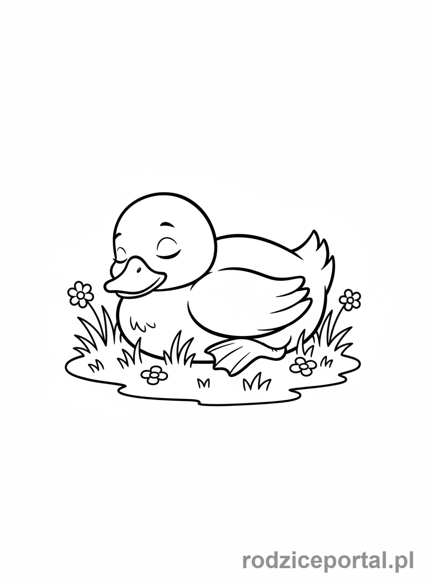Kolorowanka Kaczka - Kaczka spi
