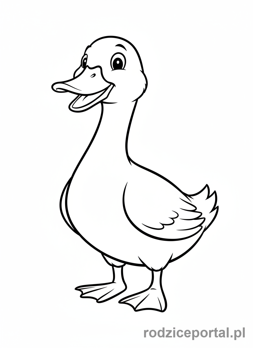 Kolorowanka Kaczka - Kaczka stoi