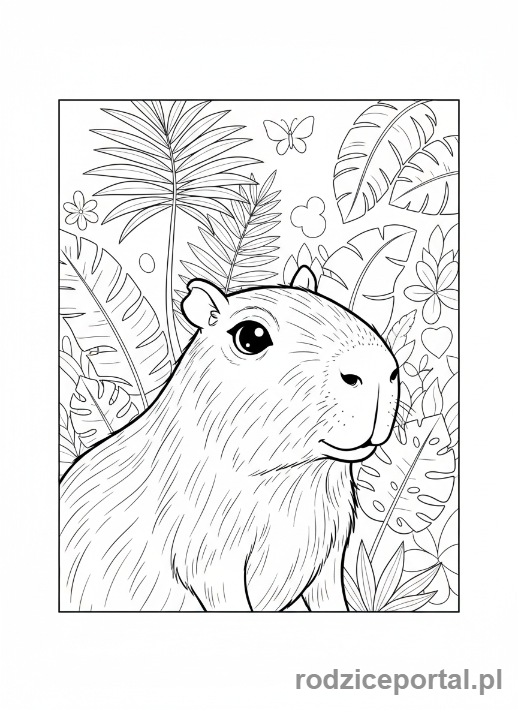 Kolorowanka Kapibara - Ciekawa kapibara