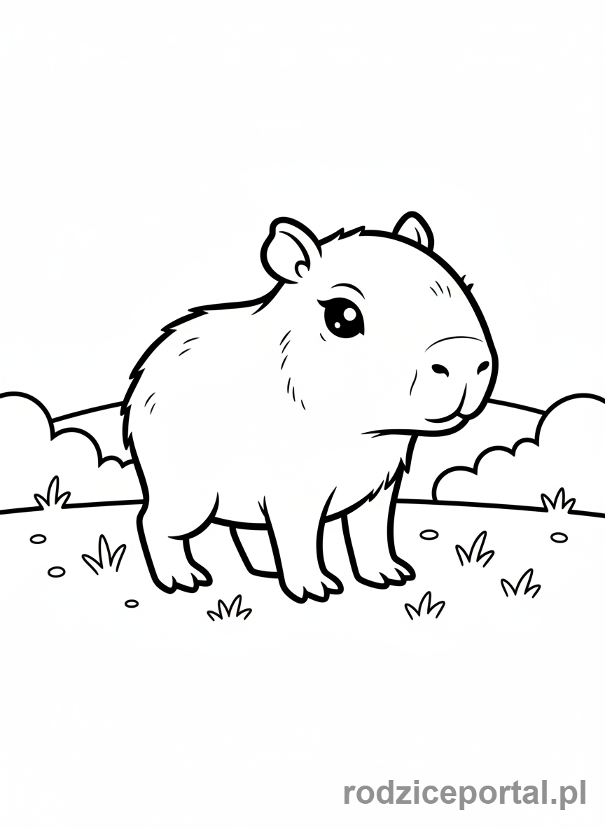 Kolorowanka Kapibara - Mała kapibara