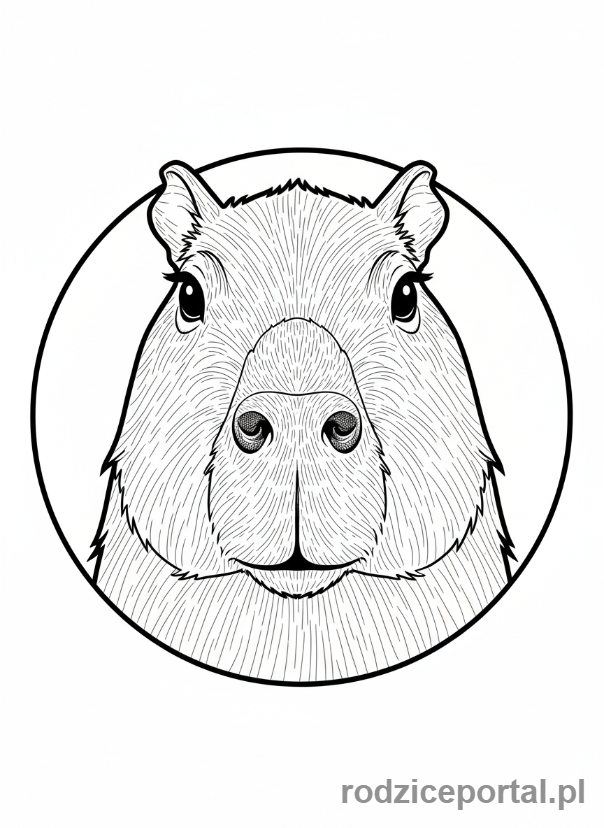Kolorowanka Kapibara - Twarz kapibary