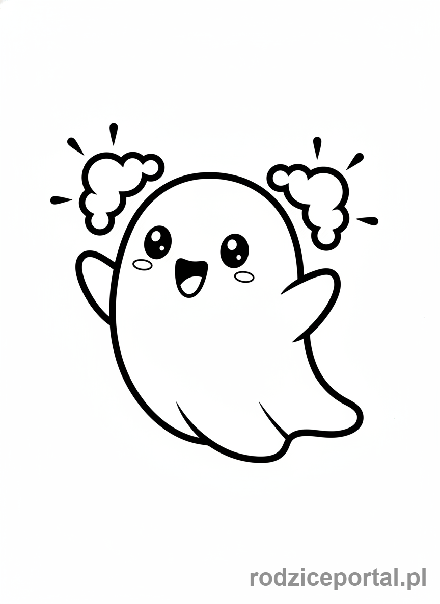 Kolorowanka Kawaii - Duszek kawaii