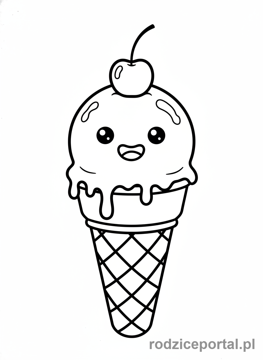 Kolorowanka Kawaii - Lody kawaii