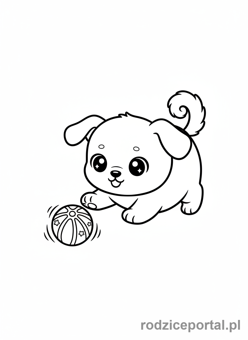 Kolorowanka Kawaii - Szczeniak kawaii