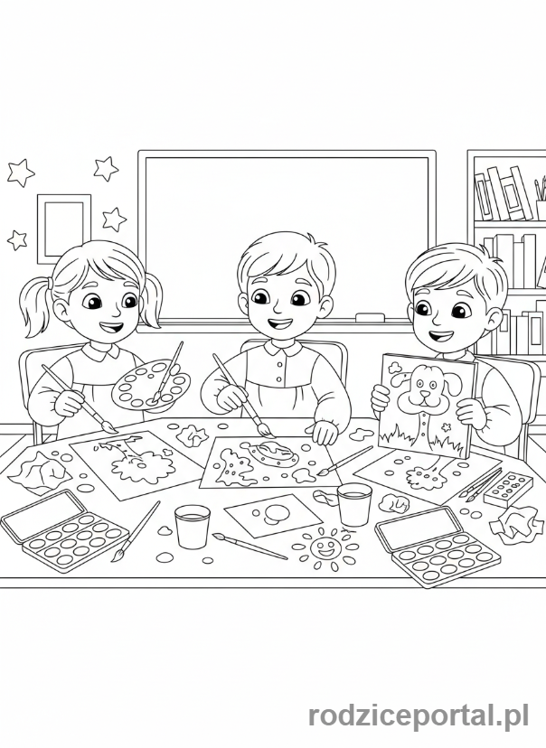 Kolorowanka Klasa 1 - Lekcja plastyki