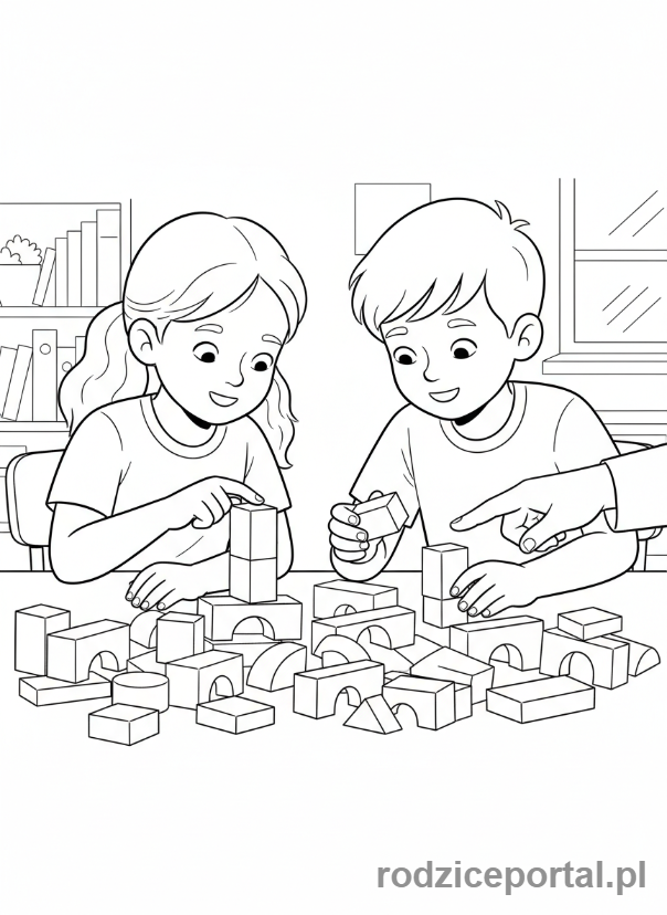Kolorowanka Klasa 1 - Nauka liczenia klockami