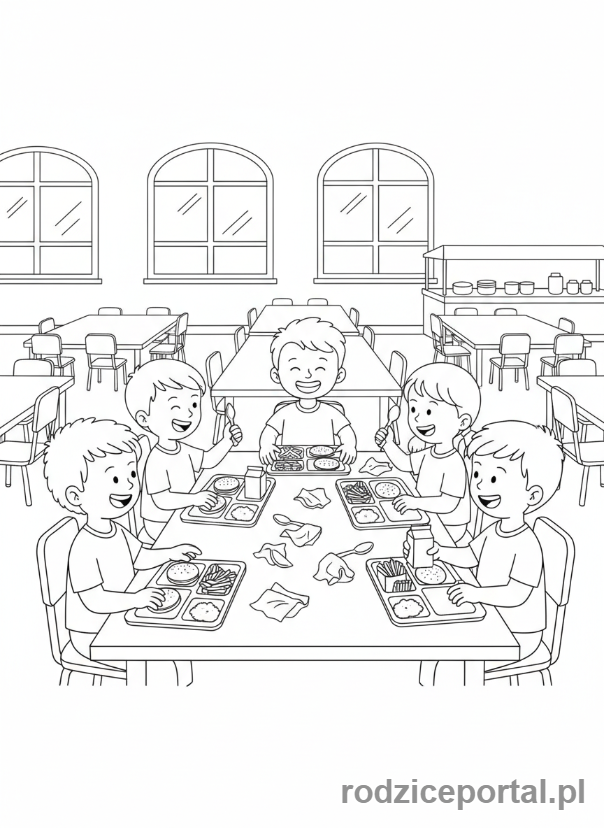 Kolorowanka Klasa 1 - Obiad w stołówce