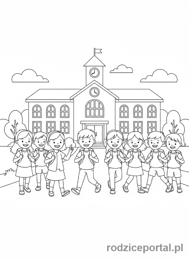 Kolorowanka Klasa 2 - Idą do szkoły