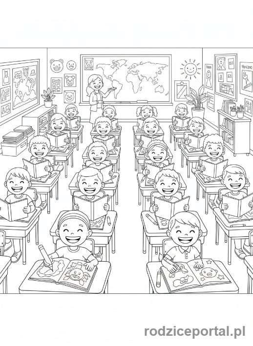 Kolorowanka Klasa 2 - Klasa pełna dzieci