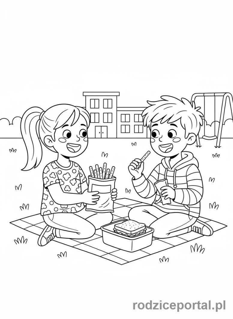 Kolorowanka Klasa 3 - Dzielenie sie lunchem