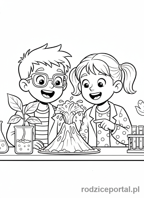 Kolorowanka Klasa 3 - Eksperyment naukowy