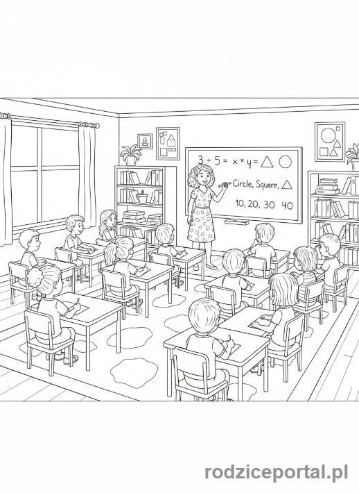 Kolorowanka Klasa 3 - Lekcja matematyki