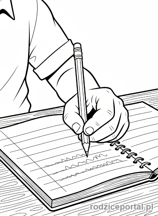 Kolorowanka Klasa 3 - Pisanie w zeszycie
