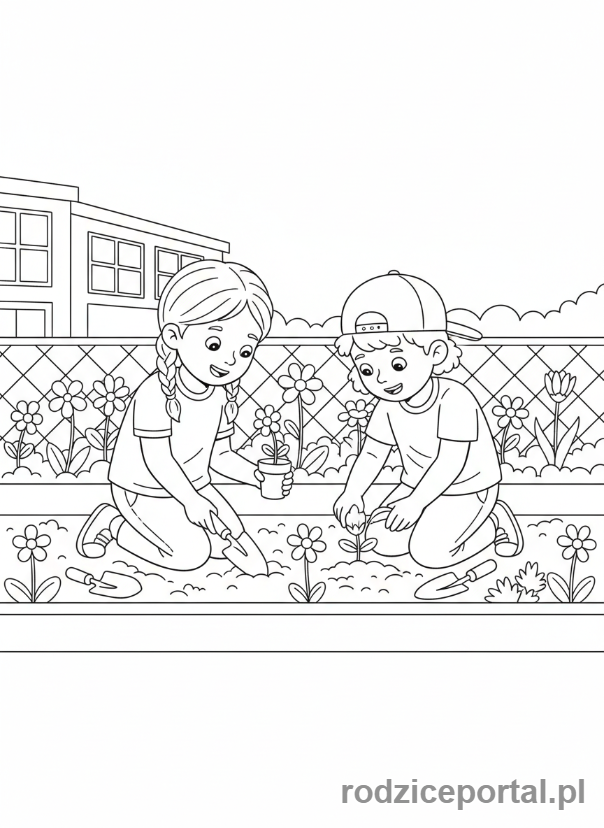 Kolorowanka Klasa 3 - Sadzenie roslin