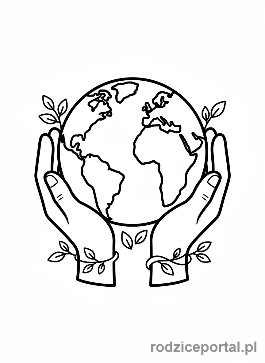 Kolorowanka Klimat - Ziemia w dłoniach