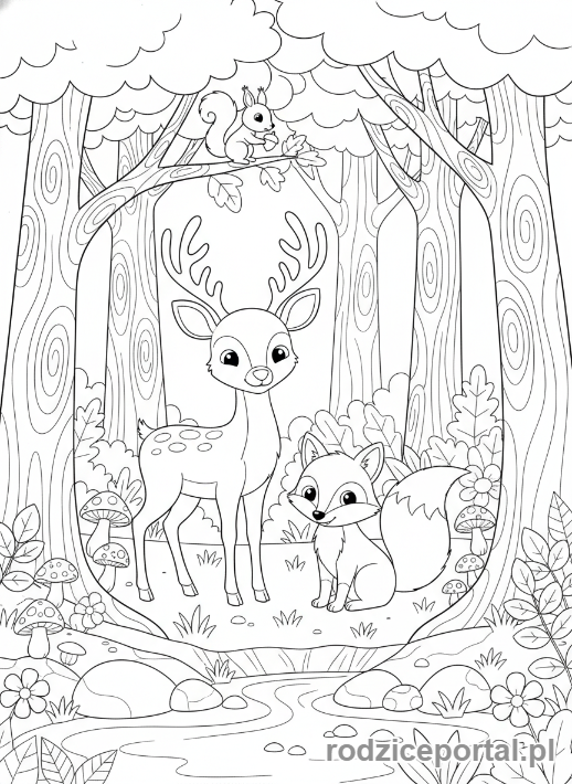 Kolorowanka Klimat - Zwierzęta w lesie