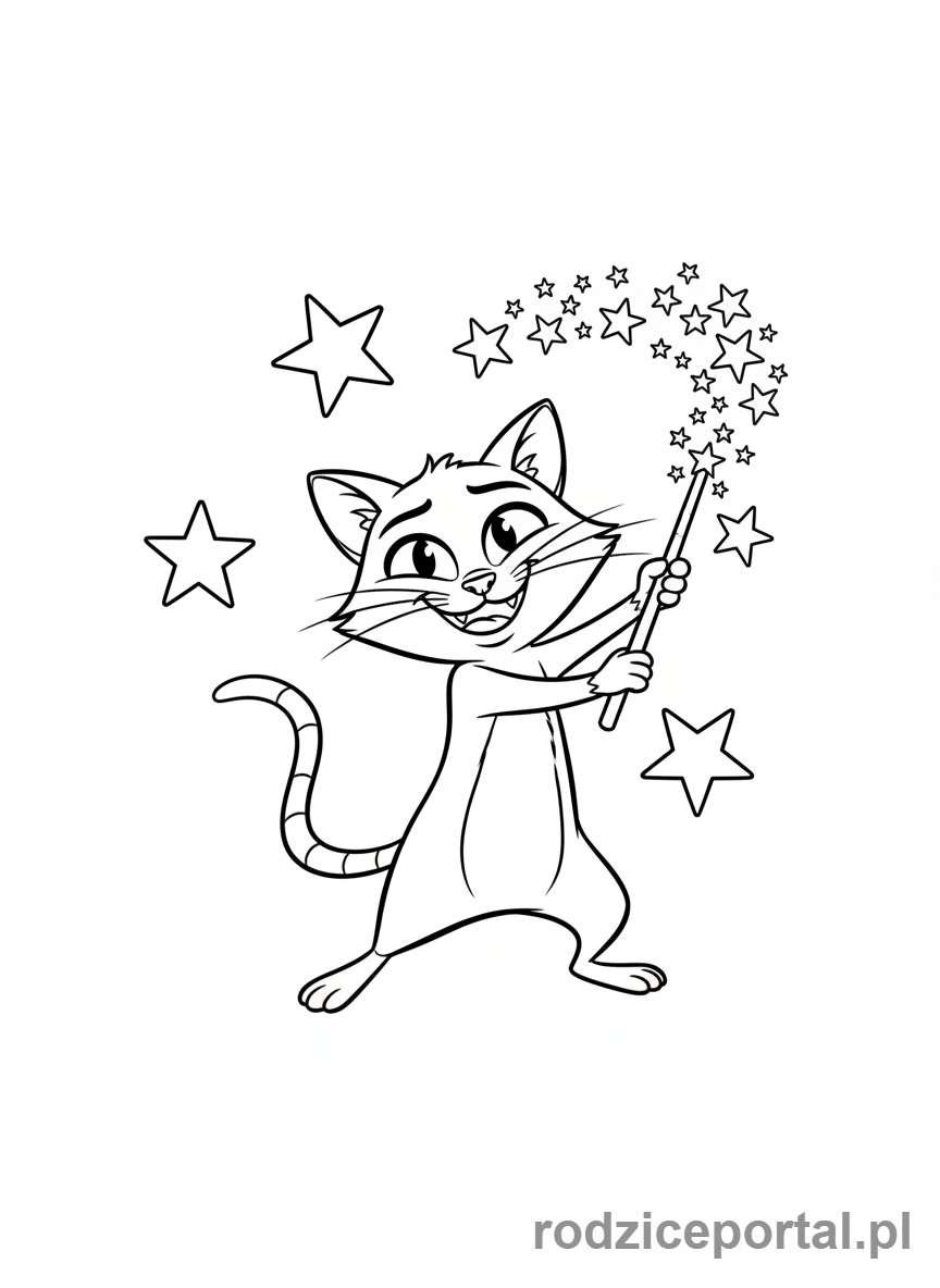 Kolorowanka Koci Domek Gabi - Kicikot robi sztuczki