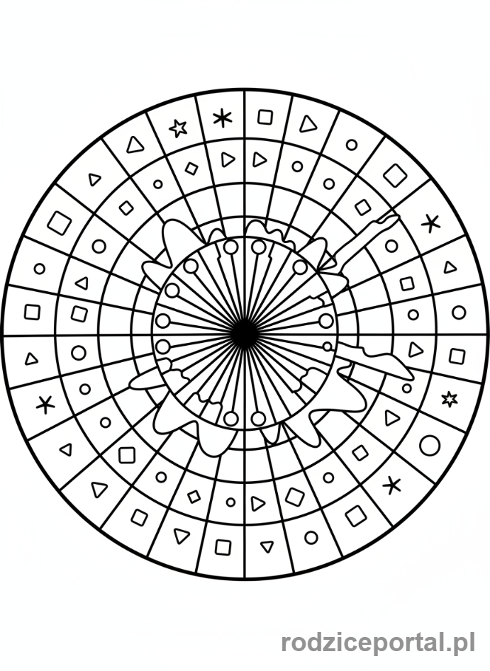 Kolorowanka Kolorowanki Dla Dorosłych - Abstrakcja z koncentrycznymi kręgami