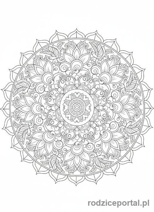 Kolorowanka Kolorowanki Dla Dorosłych - Intrygujący mandela kwiatowy