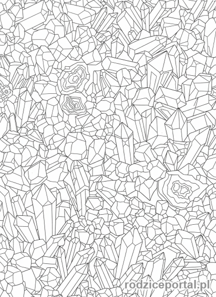 Kolorowanka Kolorowanki Dla Dorosłych - Wzór z kryształów i minerałów